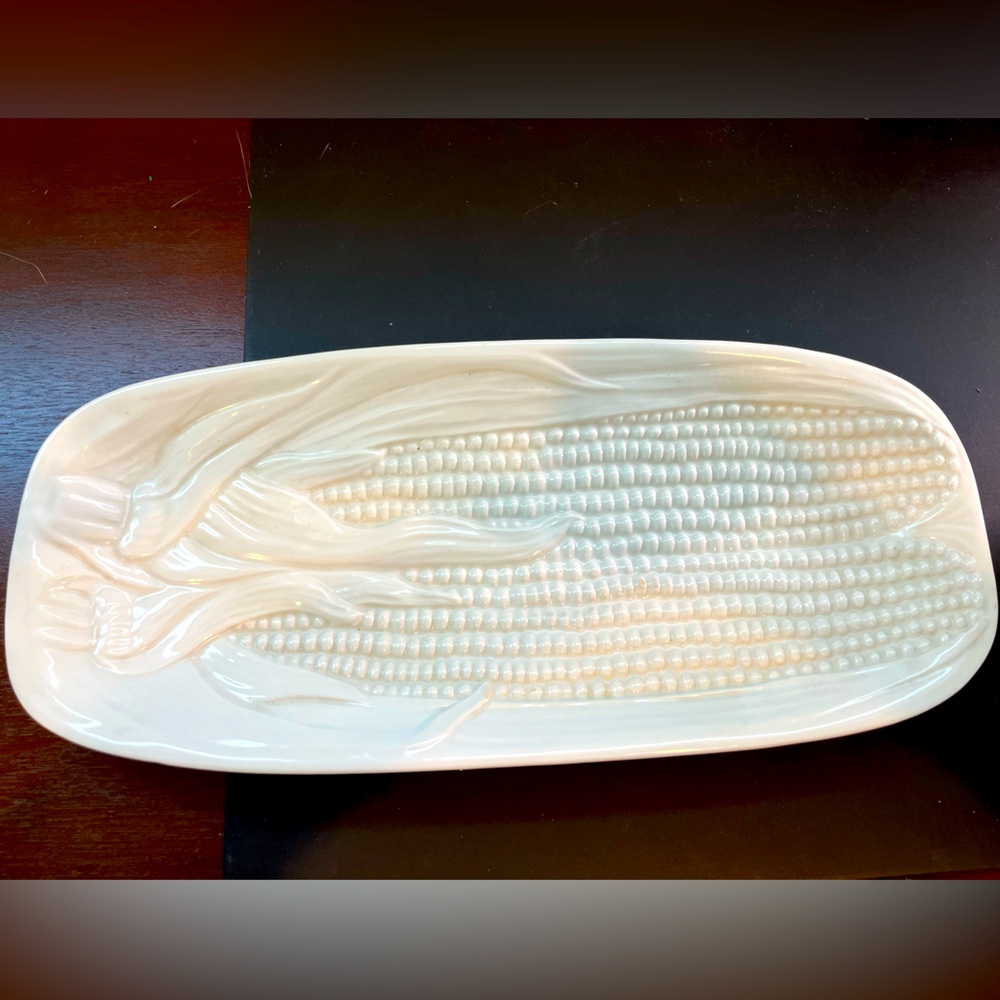 Italian-made ceramic corn platter (large)